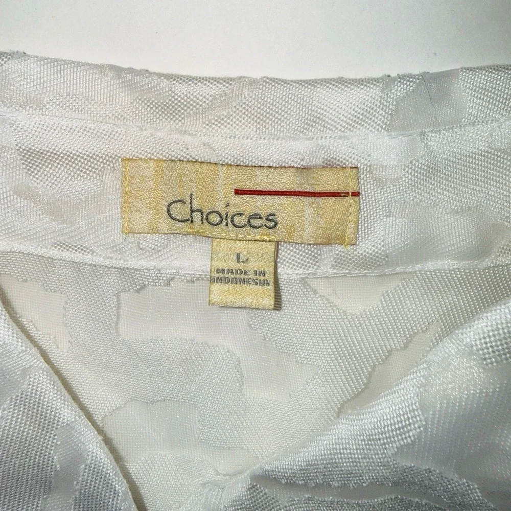 Vtg 90s NWT Choices Sheer Burnout Floral Blouse L Whimsigoth Cottagecore - Picture 3 of 8